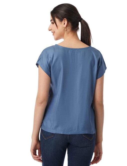 Buy FYLTR Women's Solid Regular Fit Blouse - Image 2